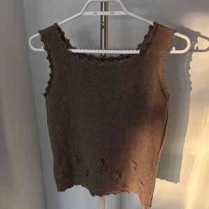 Sparkly Olive Knit tank top
